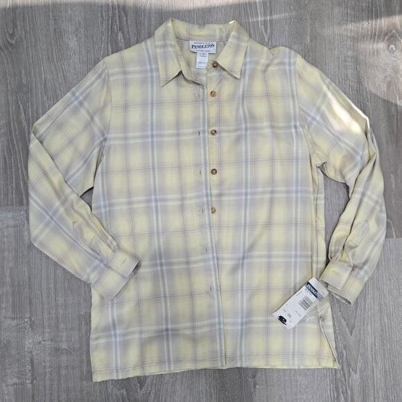 Nwt Pendleton Plaid Rayon Buttoned Long Sleeve Shirt size S - Picture 1 of 7